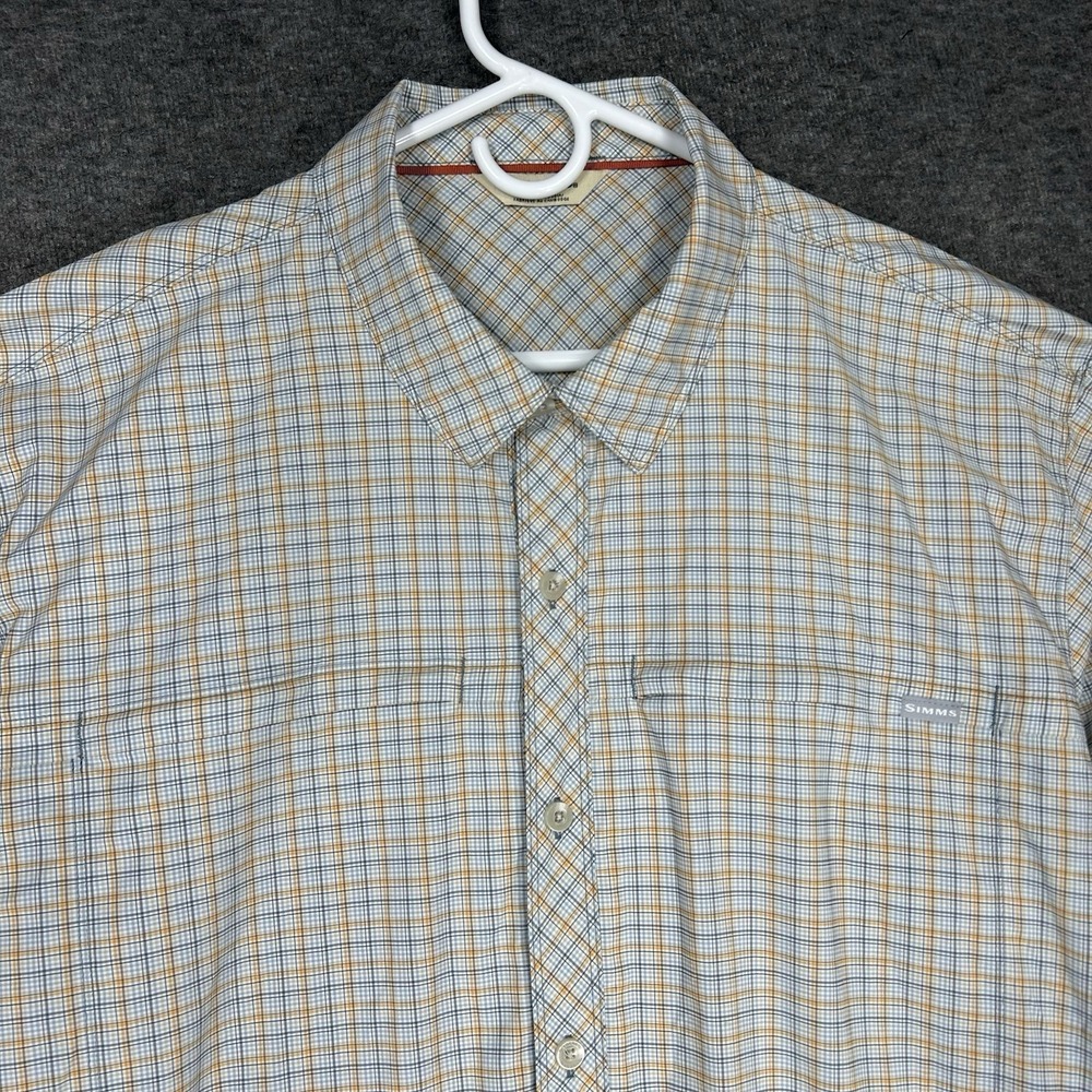 Simms Stone Cold Fishing Shirt Men 2XL Plaid Wicking Outdoor Long Sleeve BRRR